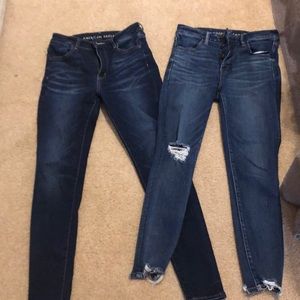 2 pair AE jeans